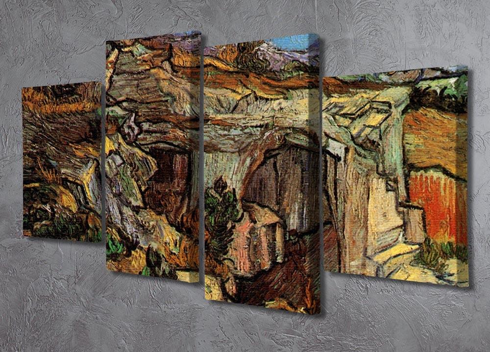 Entrance to a Quarry near Saint-Remy by Van Gogh 4 Split Panel Canvas - Canvas Art Rocks - 2