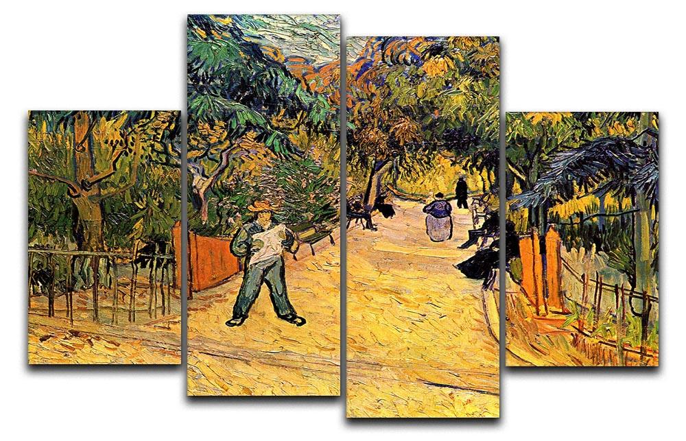 Entrance to the Public Park in Arles by Van Gogh 4 Split Panel Canvas  - Canvas Art Rocks - 1