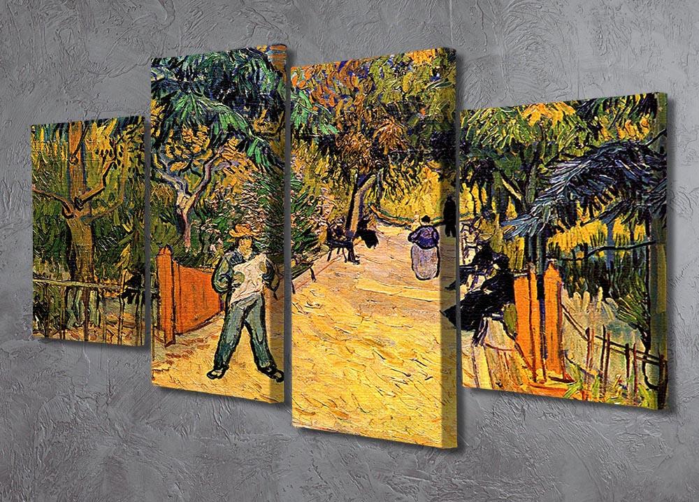 Entrance to the Public Park in Arles by Van Gogh 4 Split Panel Canvas - Canvas Art Rocks - 2