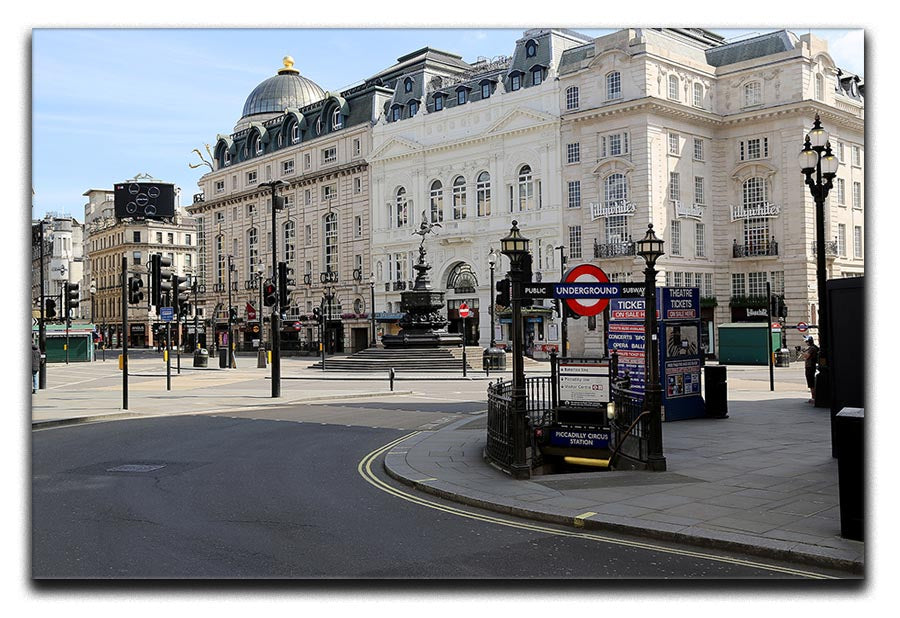 Eros Piccadilly Circus London under Lockdown 2020 Canvas Print or Poster - Canvas Art Rocks - 1