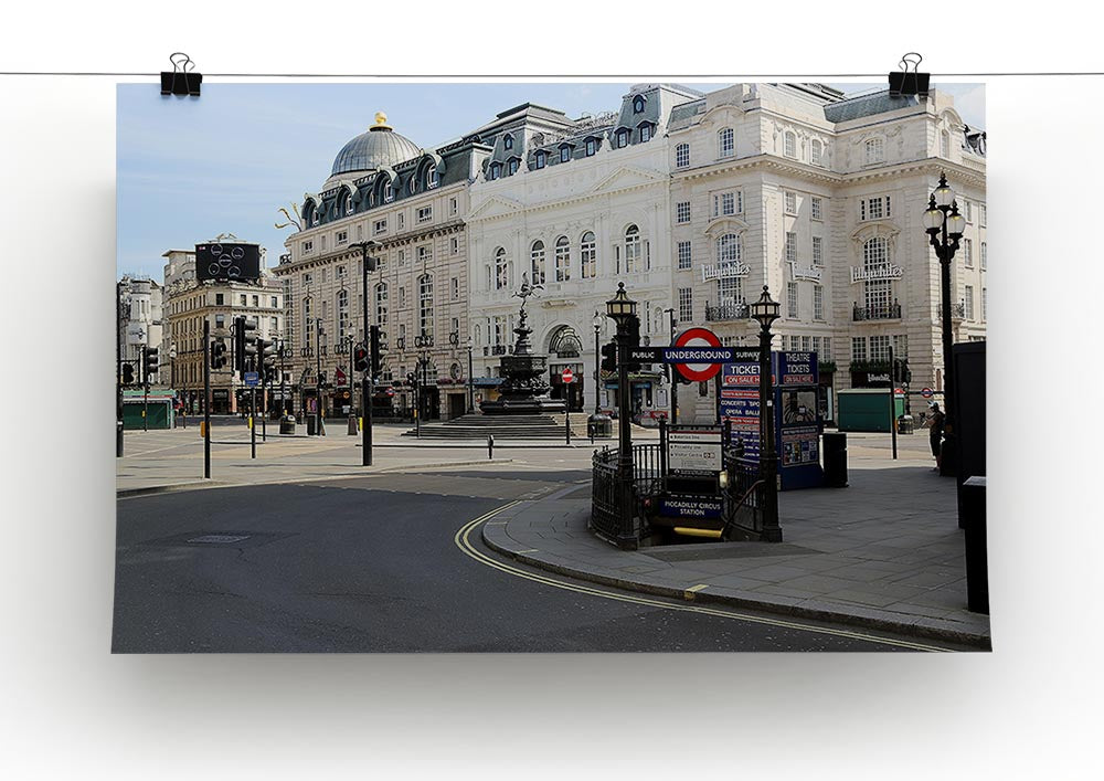 Eros Piccadilly Circus London under Lockdown 2020 Canvas Print or Poster - Canvas Art Rocks - 2
