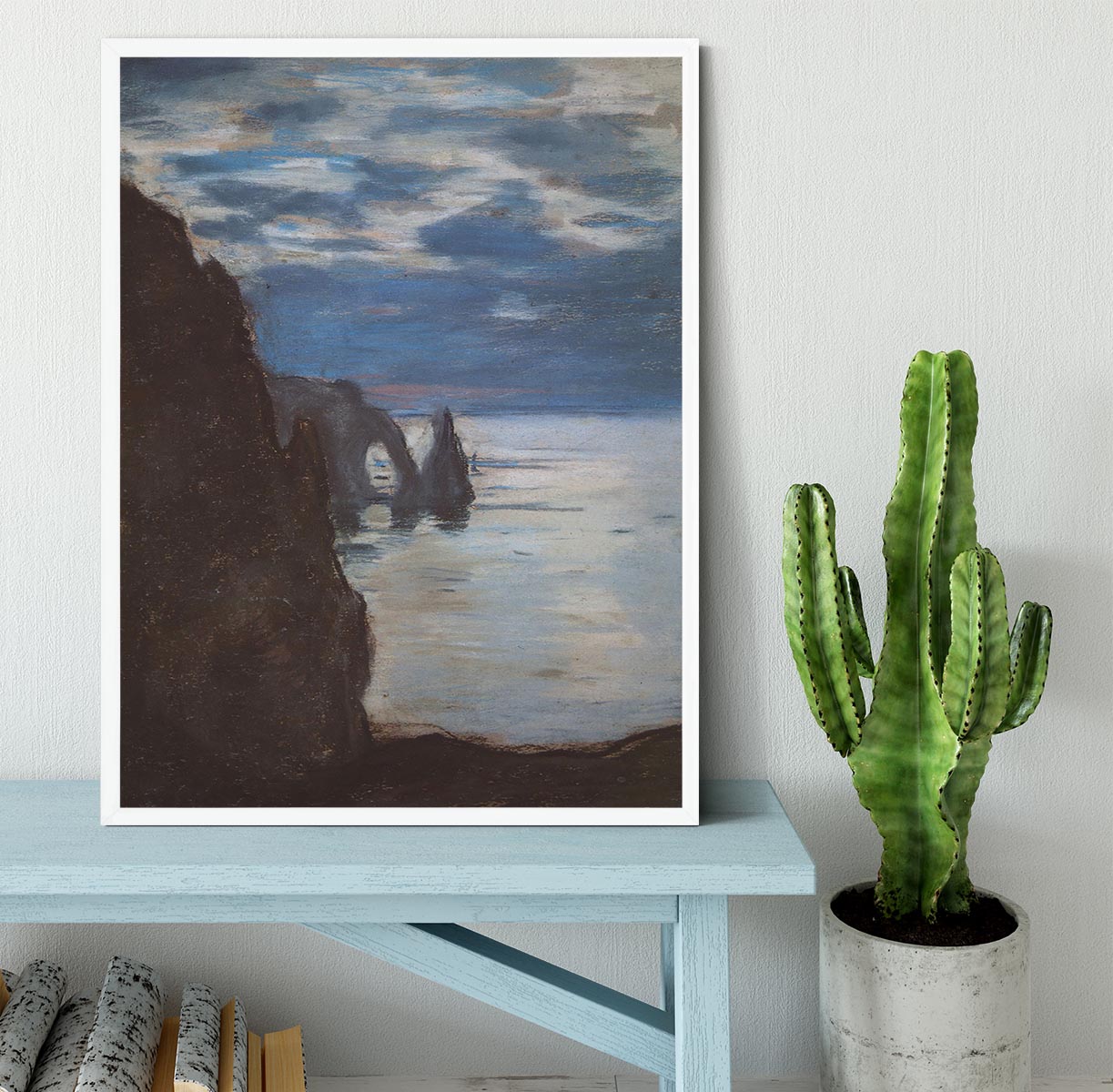 Etretat by Monet Framed Print - Canvas Art Rocks -6
