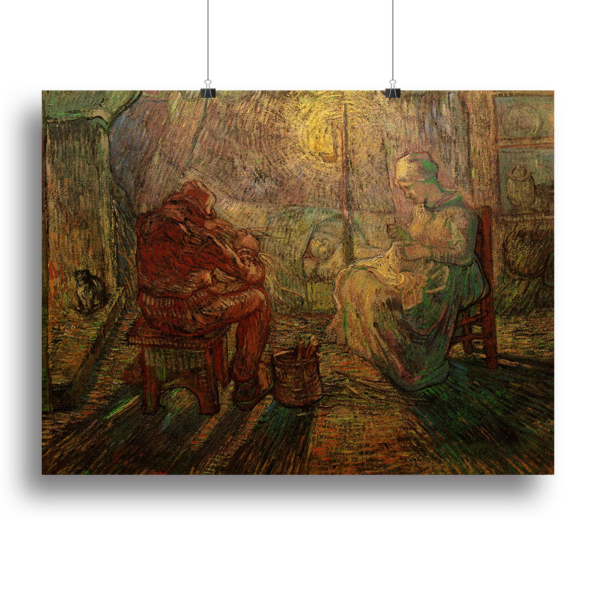 Evening The Watch after Millet by Van Gogh Canvas Print or Poster - Canvas Art Rocks - 2