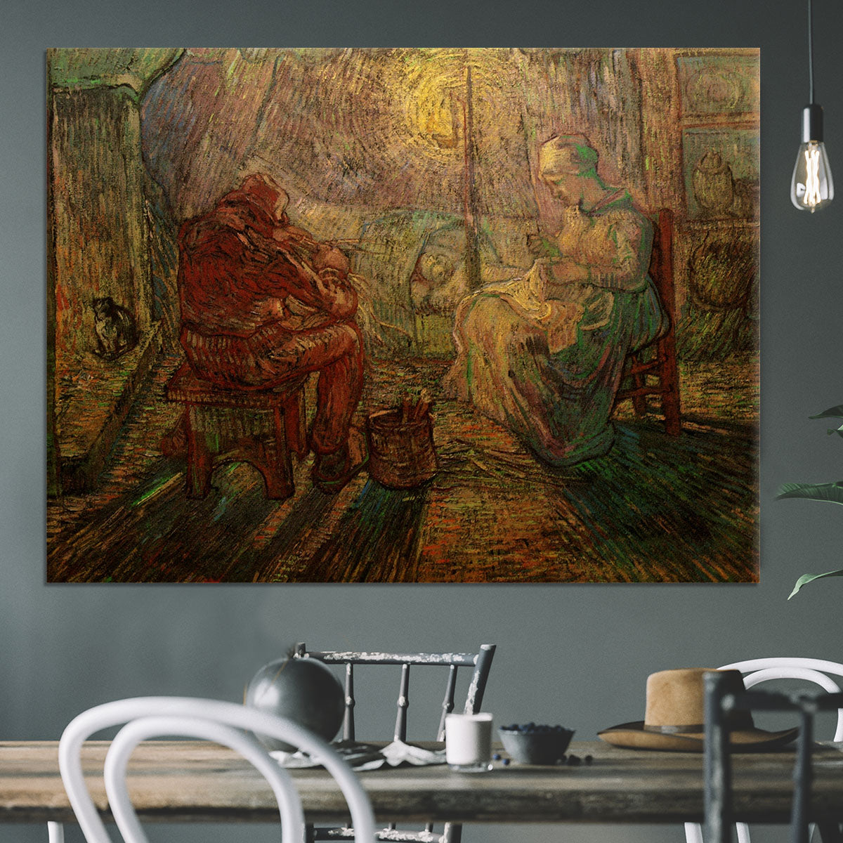Evening The Watch after Millet by Van Gogh Canvas Print or Poster - Canvas Art Rocks - 3