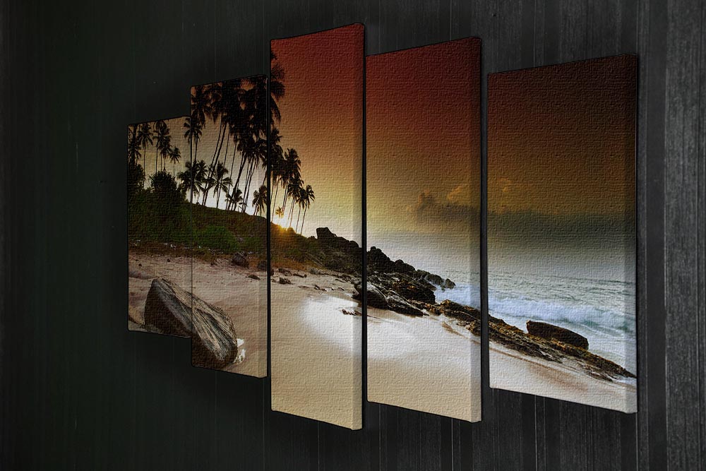 Extremely beautiful vivid sunrise 5 Split Panel Canvas - Canvas Art Rocks - 2