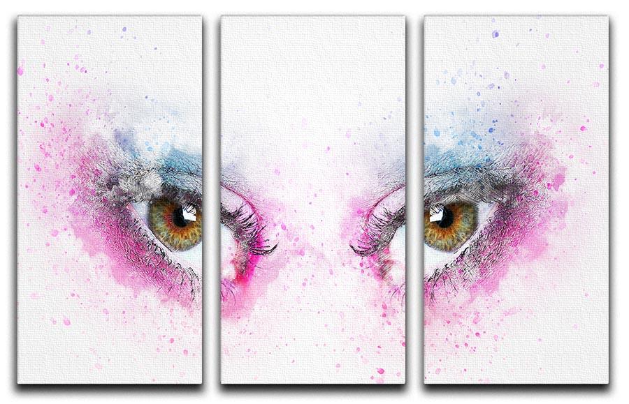 Eye Painting 3 Split Panel Canvas Print - Canvas Art Rocks - 1