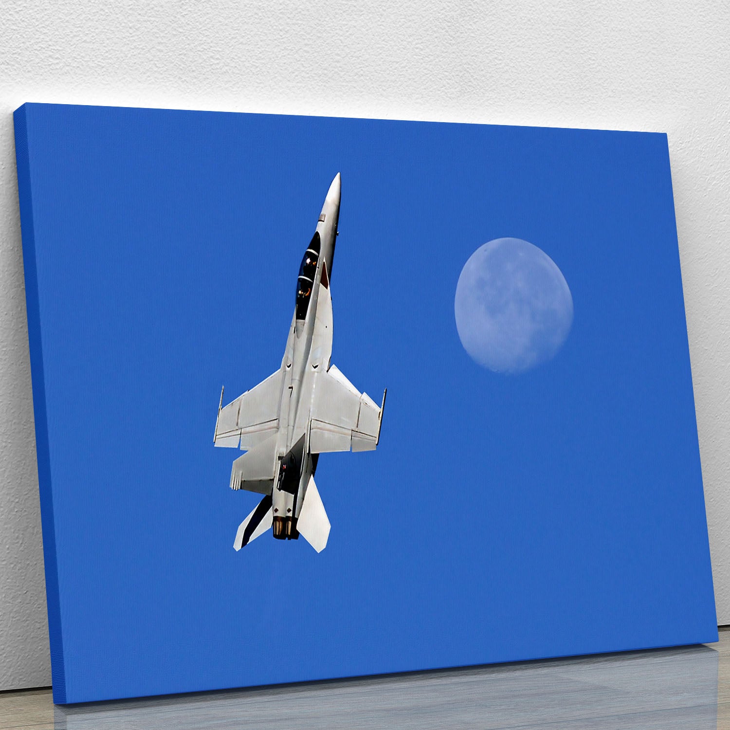 F-18 and the Moon Canvas Print or Poster - Canvas Art Rocks - 1