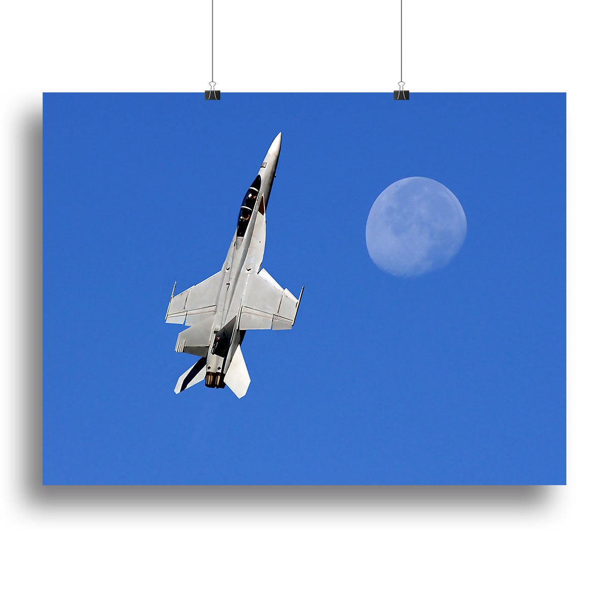 F-18 and the Moon Canvas Print or Poster - Canvas Art Rocks - 2