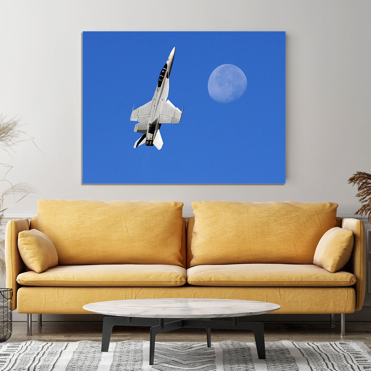 F-18 and the Moon Canvas Print or Poster - Canvas Art Rocks - 4