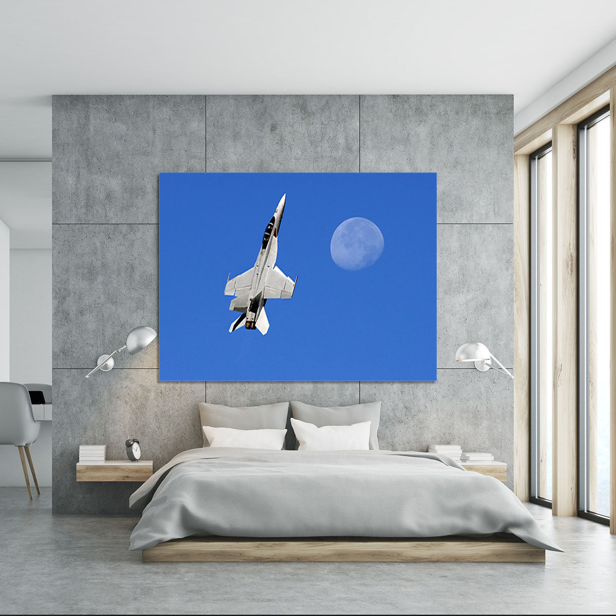 F-18 and the Moon Canvas Print or Poster - Canvas Art Rocks - 5
