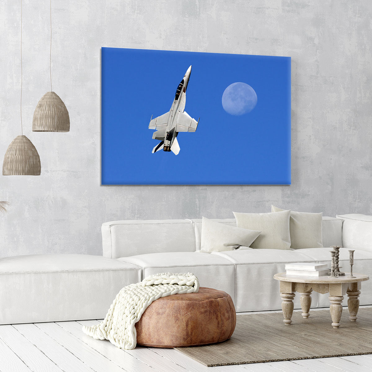 F-18 and the Moon Canvas Print or Poster - Canvas Art Rocks - 6