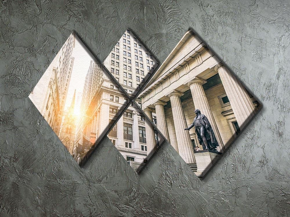 Facade of the Federal Hall 4 Square Multi Panel Canvas  - Canvas Art Rocks - 2