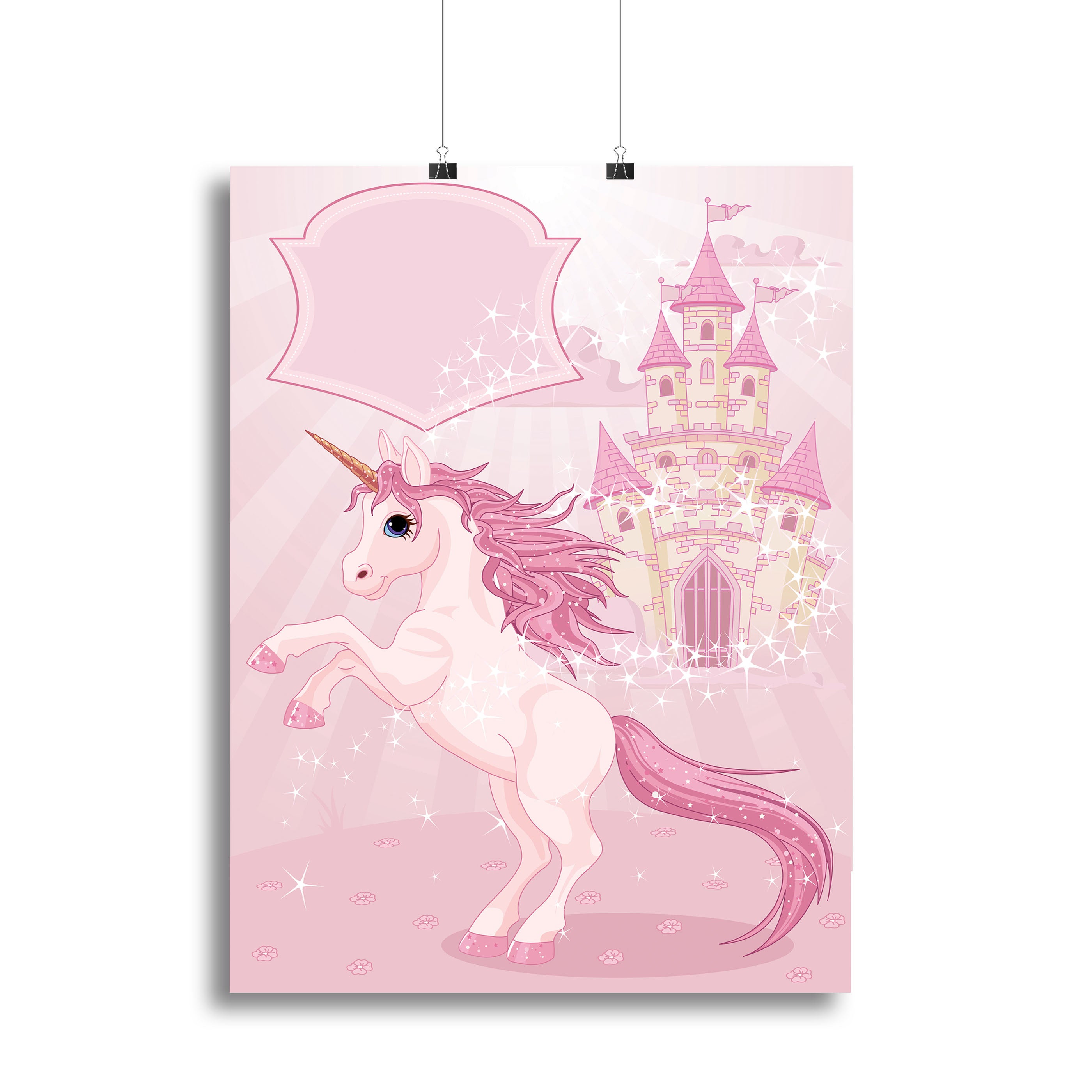Fairy Tale Castle and Unicorn Canvas Print or Poster - Canvas Art Rocks - 2