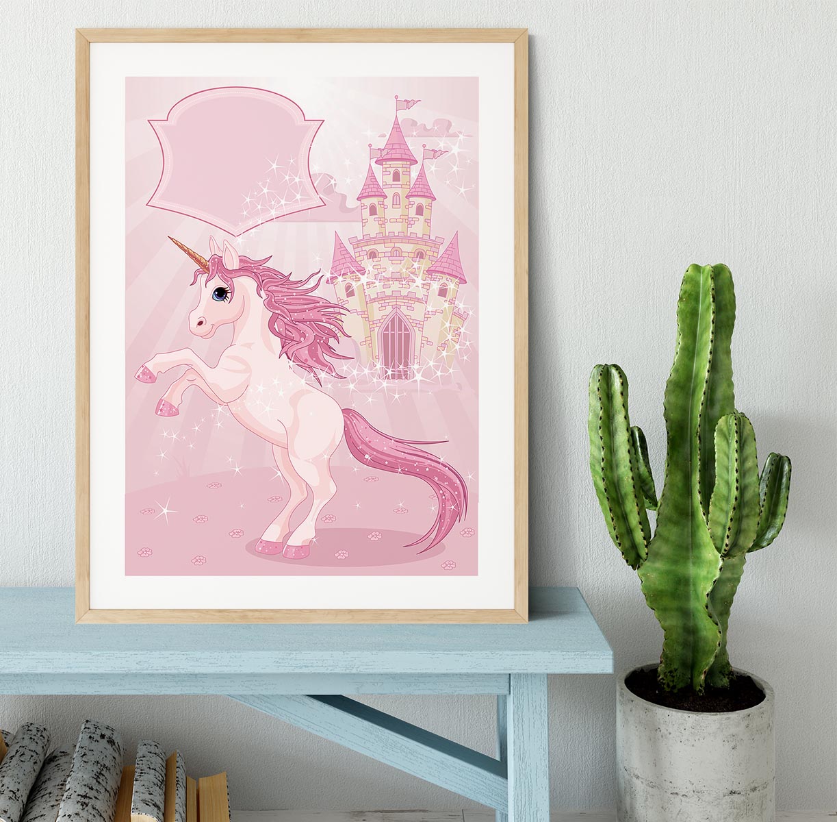 Fairy Tale Castle and Unicorn Framed Print - Canvas Art Rocks - 3