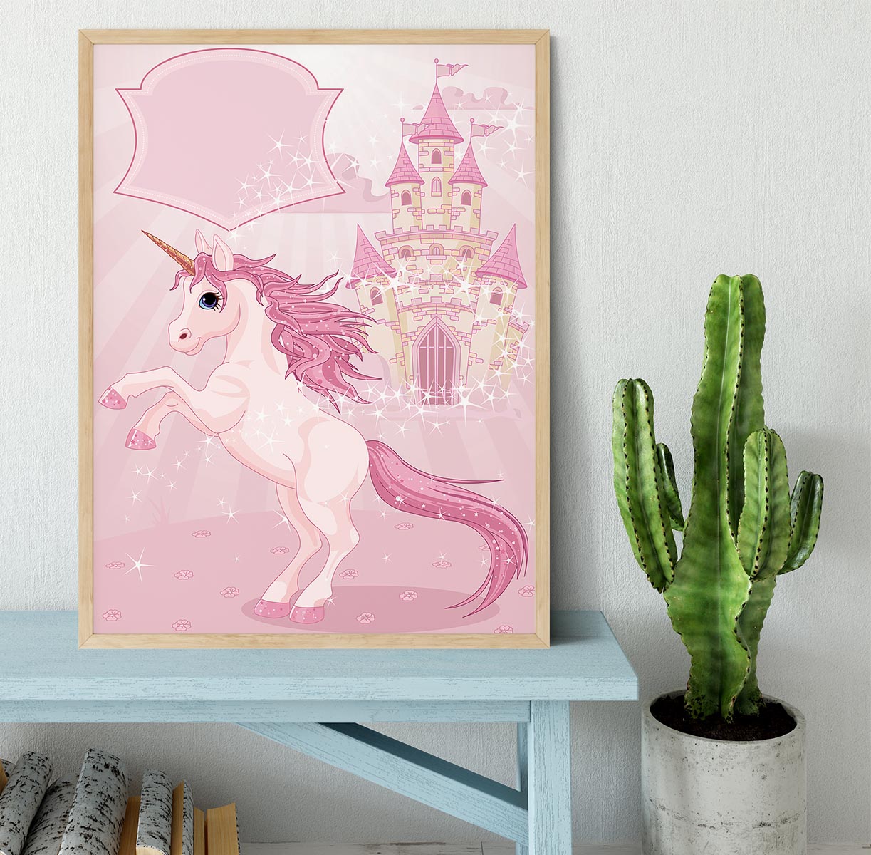 Fairy Tale Castle and Unicorn Framed Print - Canvas Art Rocks - 4