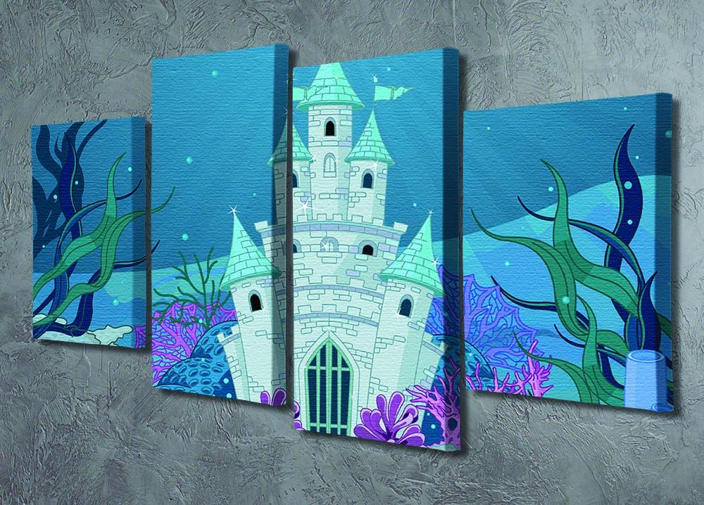 Fairy Tale Mermaid Princess Castle 4 Split Panel Canvas - Canvas Art Rocks - 2