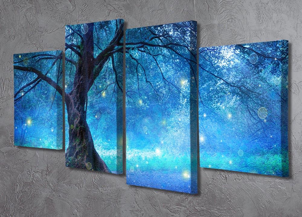 Fairy Tree In Mystic Forest 4 Split Panel Canvas  - Canvas Art Rocks - 2