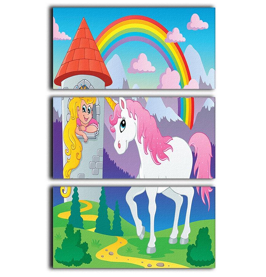 Fairy tale unicorn 3 Split Panel Canvas Print - Canvas Art Rocks - 1