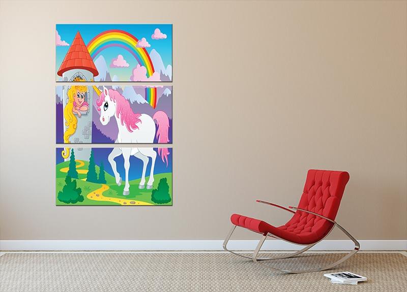 Fairy tale unicorn 3 Split Panel Canvas Print - Canvas Art Rocks - 2