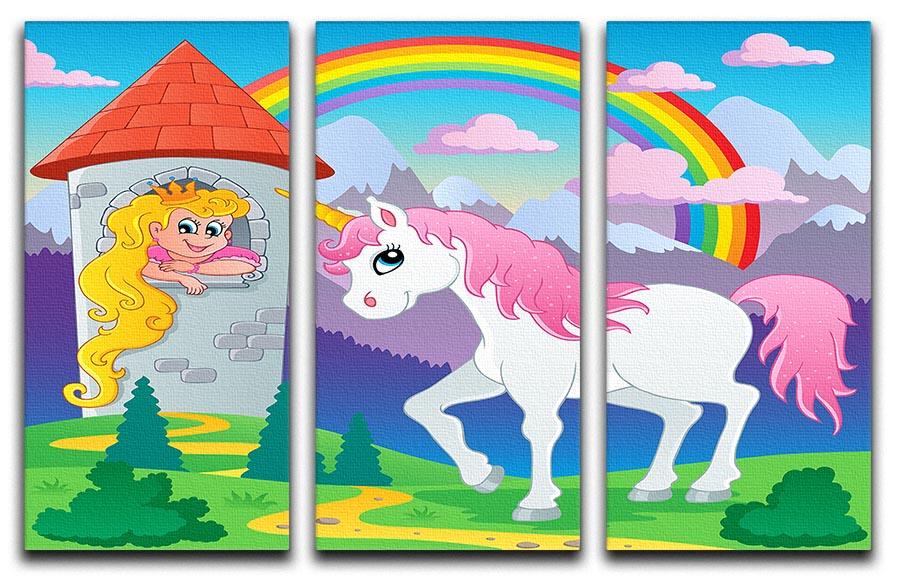 Fairy tale unicorn theme 3 Split Panel Canvas Print - Canvas Art Rocks - 1