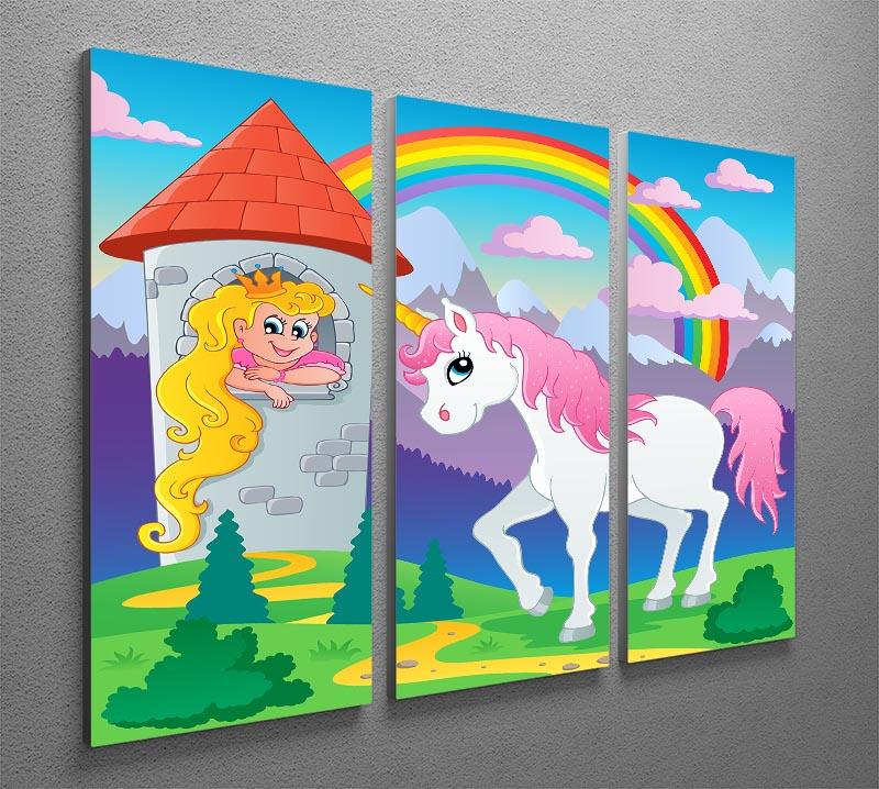 Fairy tale unicorn theme 3 Split Panel Canvas Print - Canvas Art Rocks - 2