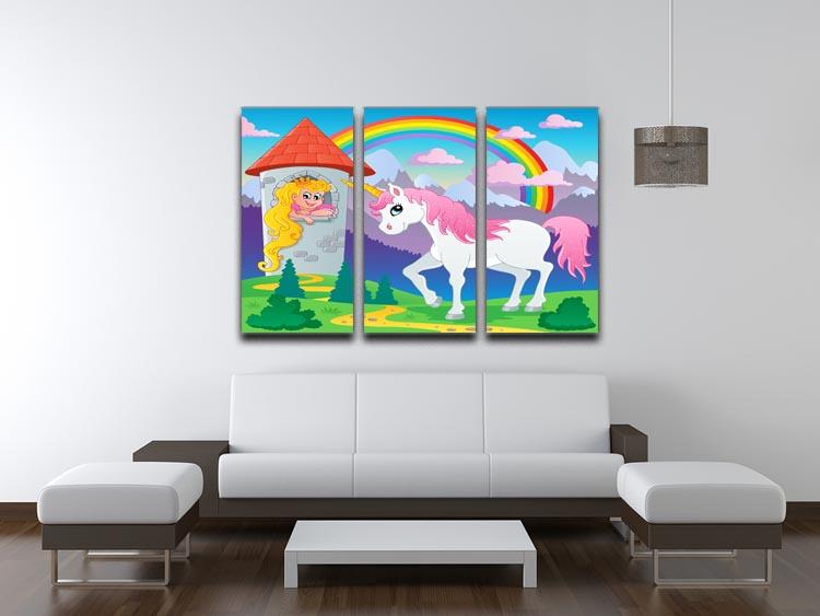 Fairy tale unicorn theme 3 Split Panel Canvas Print - Canvas Art Rocks - 3