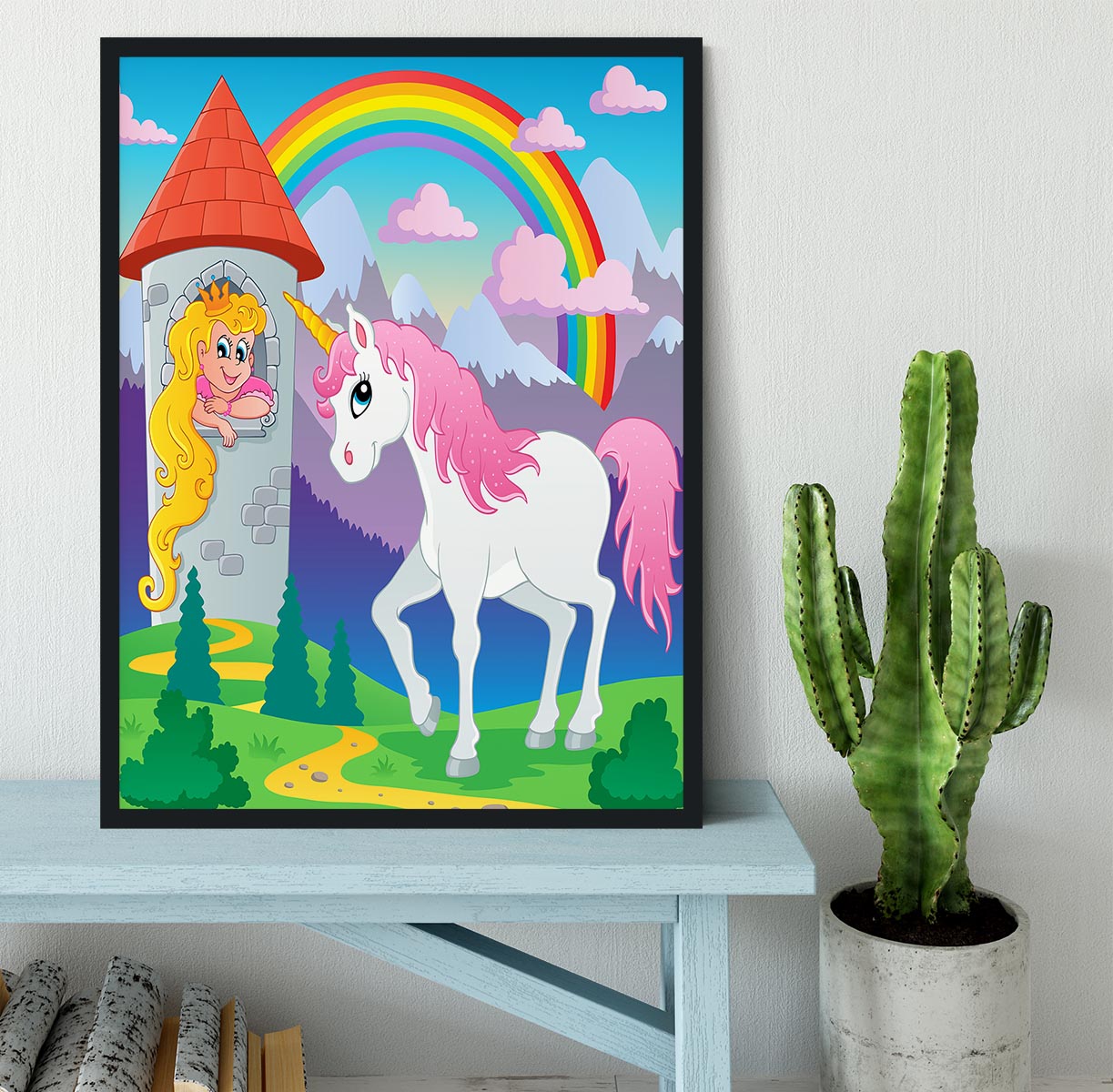Fairy tale unicorn theme Framed Print - Canvas Art Rocks - 2