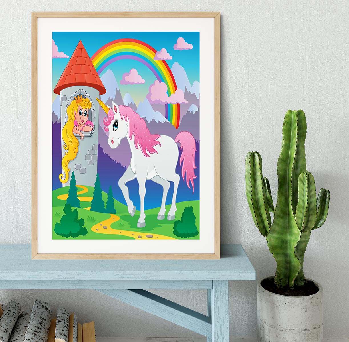 Fairy tale unicorn theme Framed Print - Canvas Art Rocks - 3