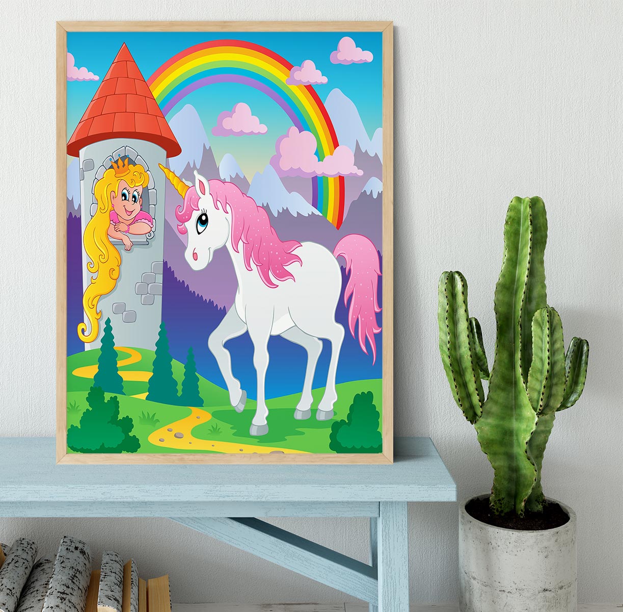 Fairy tale unicorn theme Framed Print - Canvas Art Rocks - 4