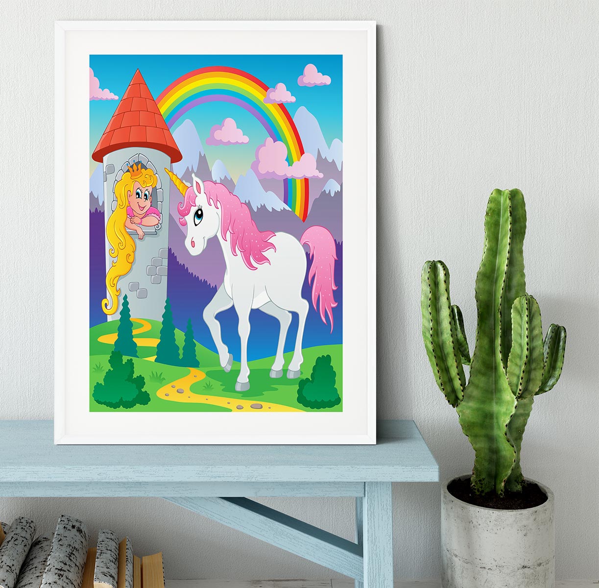 Fairy tale unicorn theme Framed Print - Canvas Art Rocks - 5