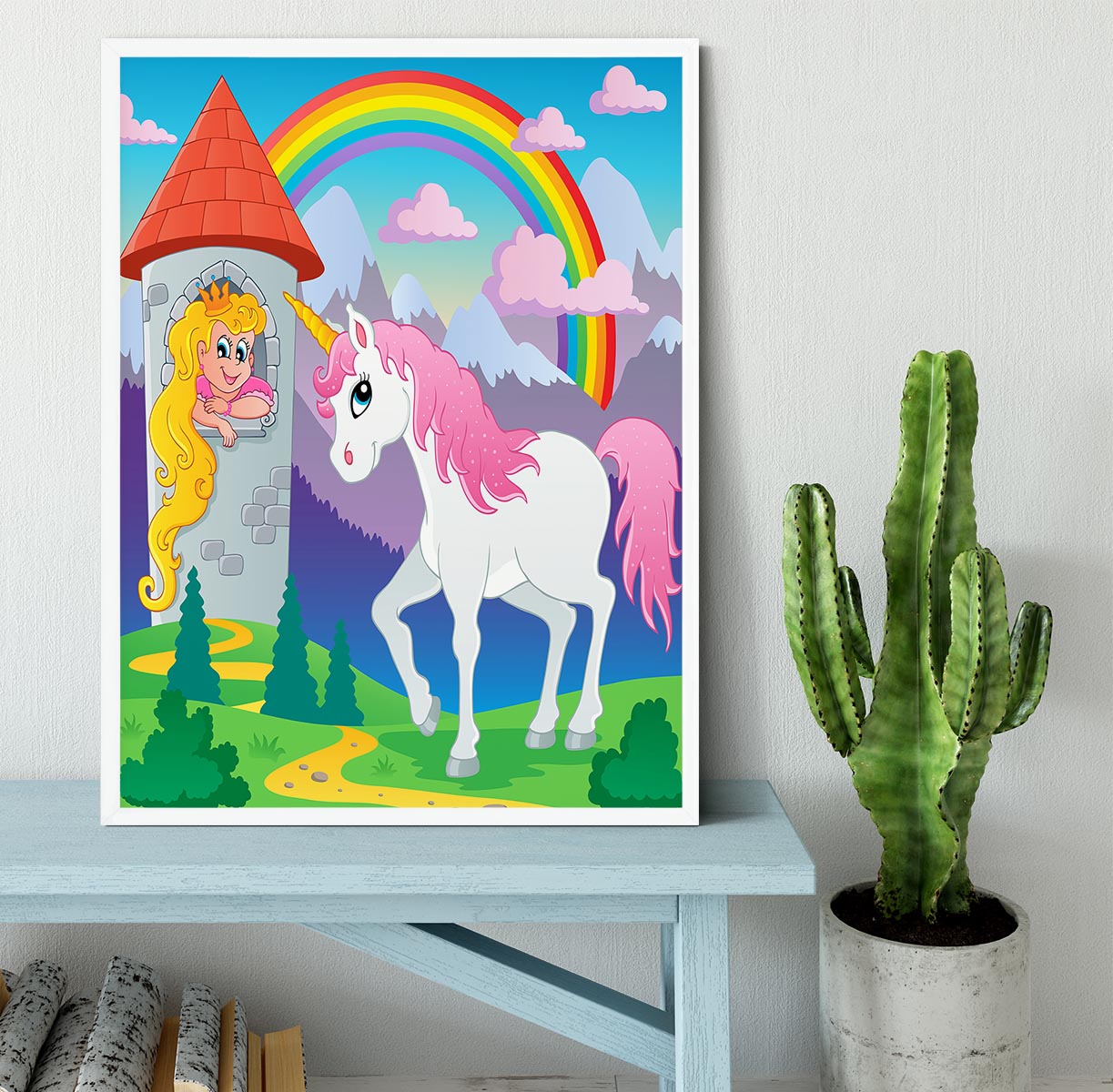 Fairy tale unicorn theme Framed Print - Canvas Art Rocks -6