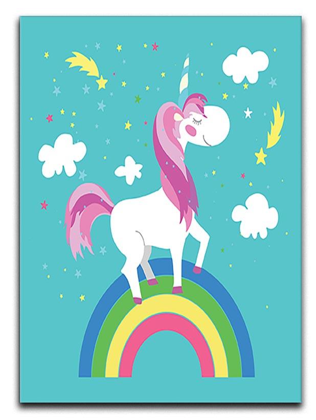 Fairy unicorn with rainbow Canvas Print or Poster  - Canvas Art Rocks - 1