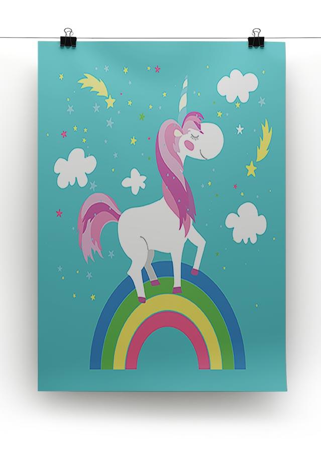 Fairy unicorn with rainbow Canvas Print or Poster - Canvas Art Rocks - 2