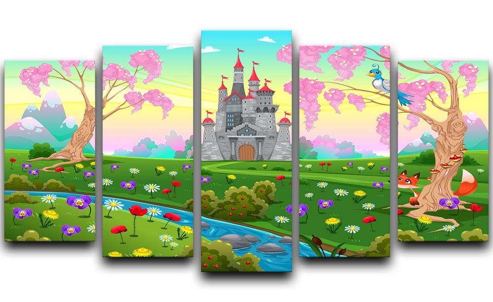 Fairytale scenery with castle 5 Split Panel Canvas  - Canvas Art Rocks - 1