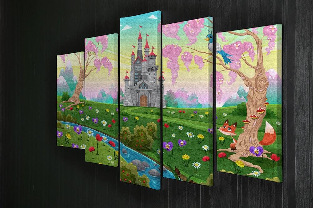 Fairytale scenery with castle 5 Split Panel Canvas - Canvas Art Rocks - 2