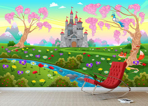 Fairytale scenery with castle Wall Mural Wallpaper - Canvas Art Rocks - 3