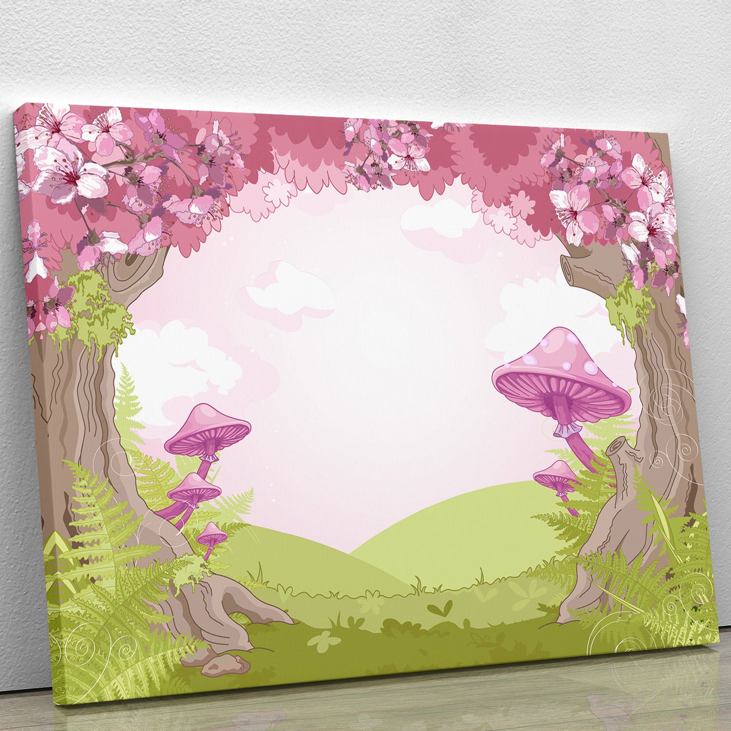 Fantasy landscape with mushrooms Canvas Print or Poster - Canvas Art Rocks - 1