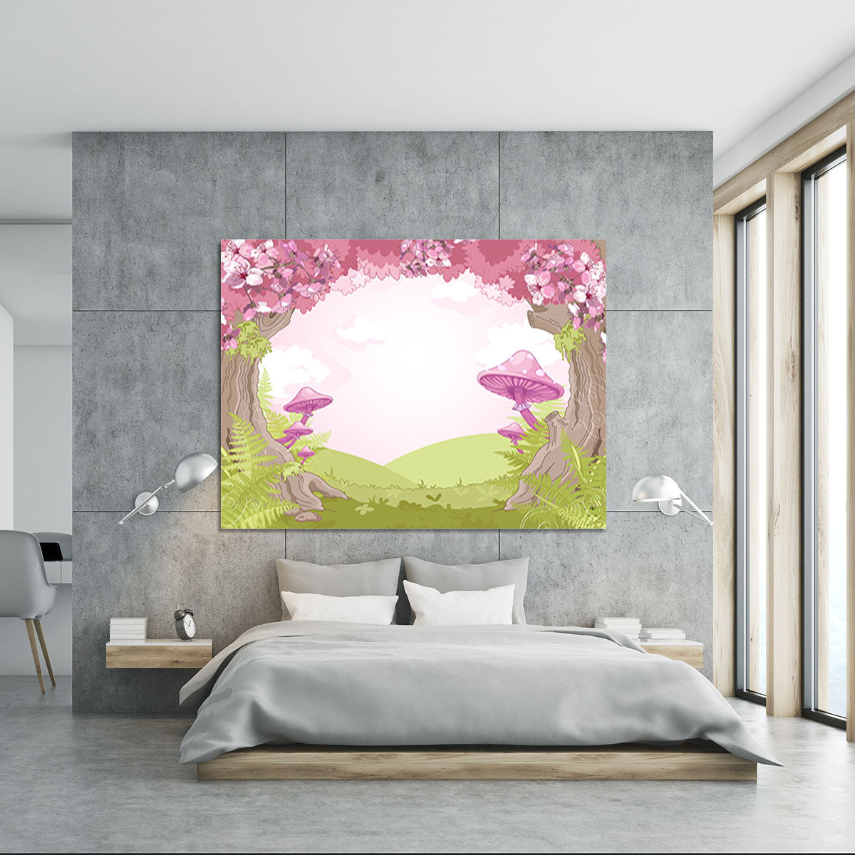Fantasy landscape with mushrooms Canvas Print or Poster - Canvas Art Rocks - 5