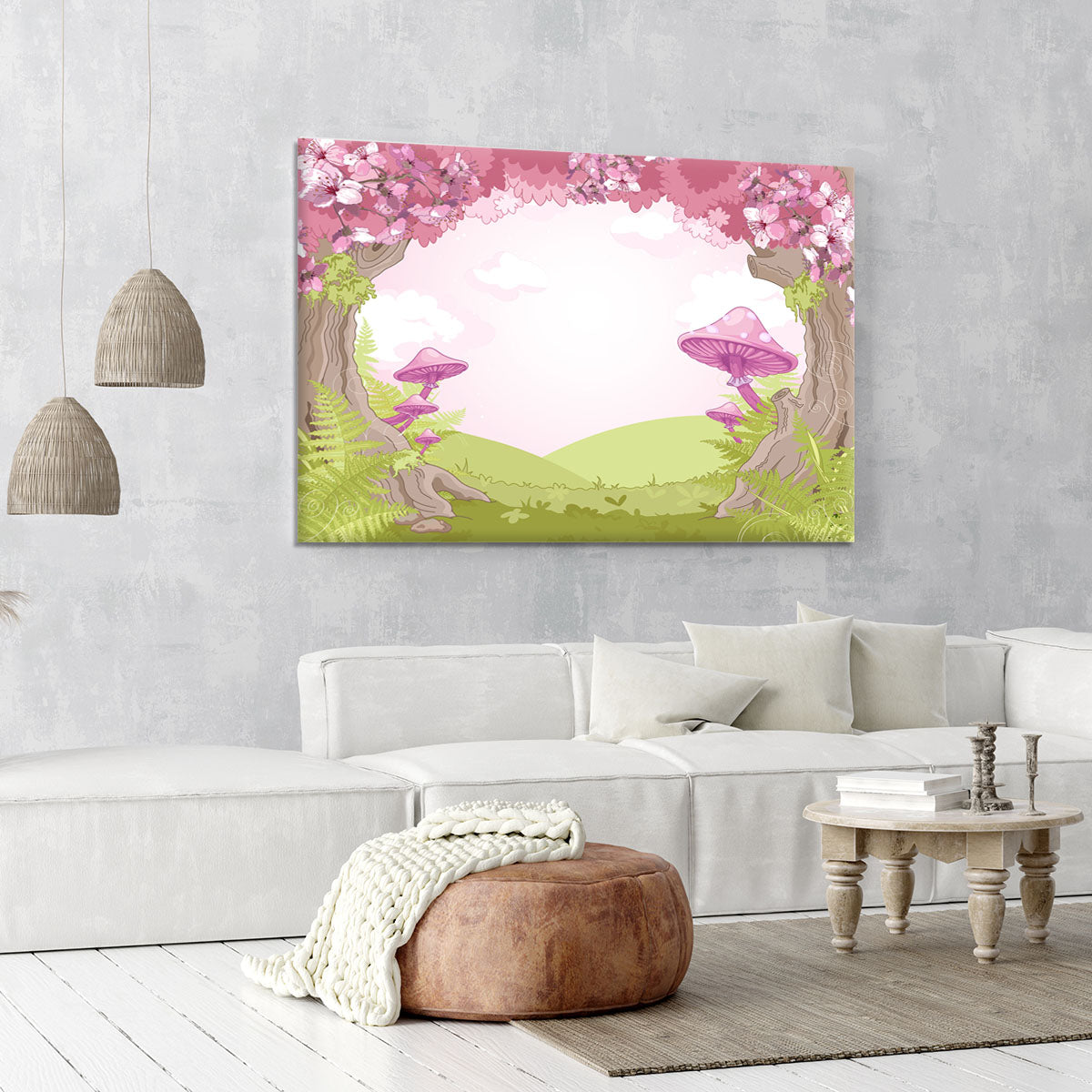 Fantasy landscape with mushrooms Canvas Print or Poster - Canvas Art Rocks - 6