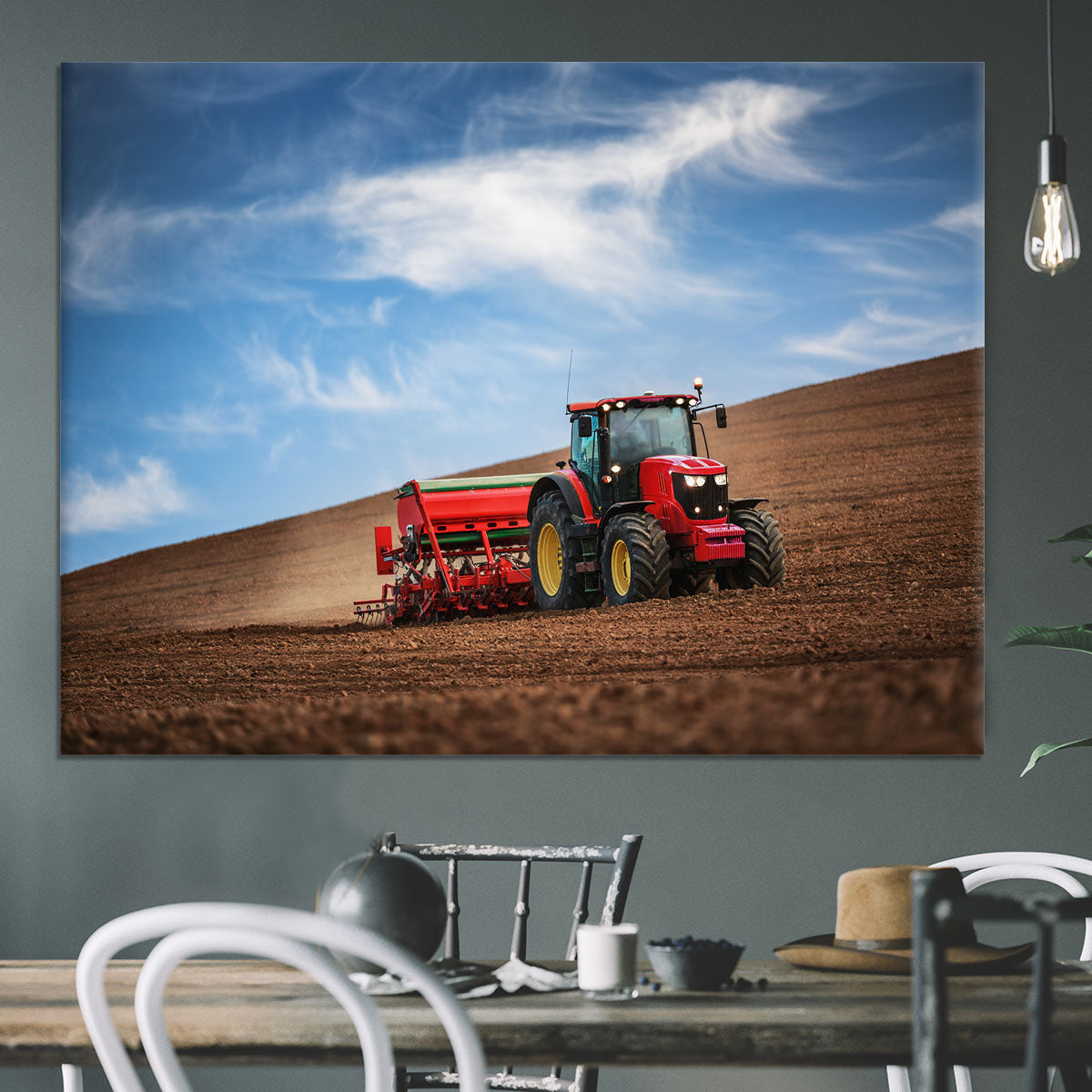 Farmer in tractor Canvas Print or Poster - Canvas Art Rocks - 3