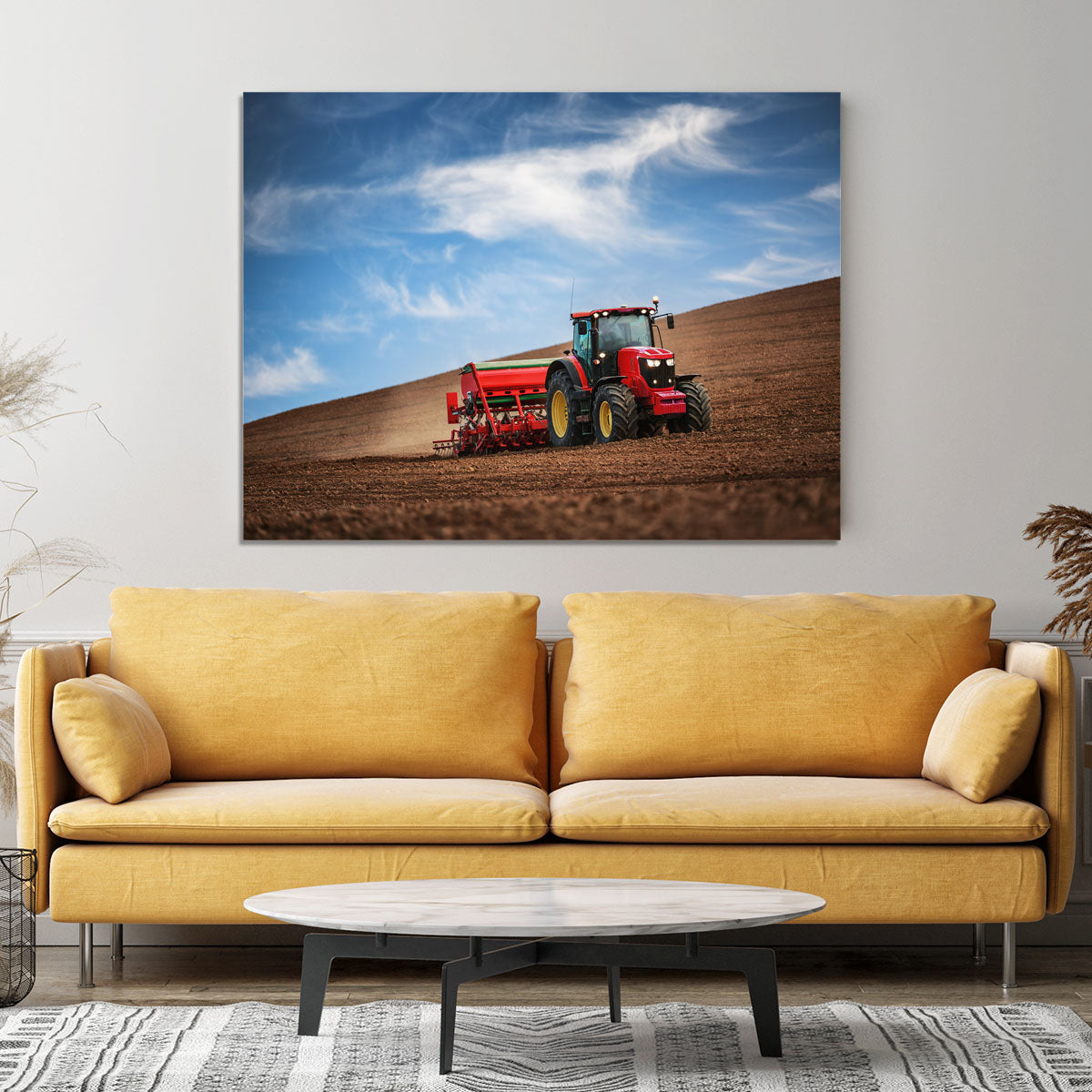 Farmer in tractor Canvas Print or Poster - Canvas Art Rocks - 4