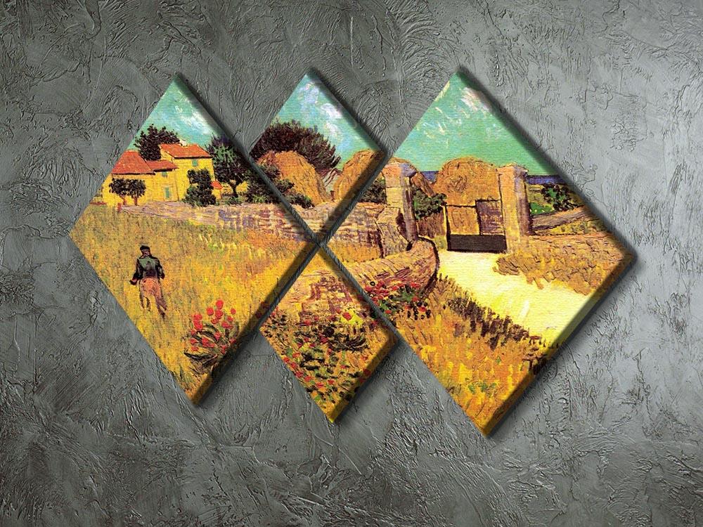 Farmhouse in Provence by Van Gogh 4 Square Multi Panel Canvas - Canvas Art Rocks - 2