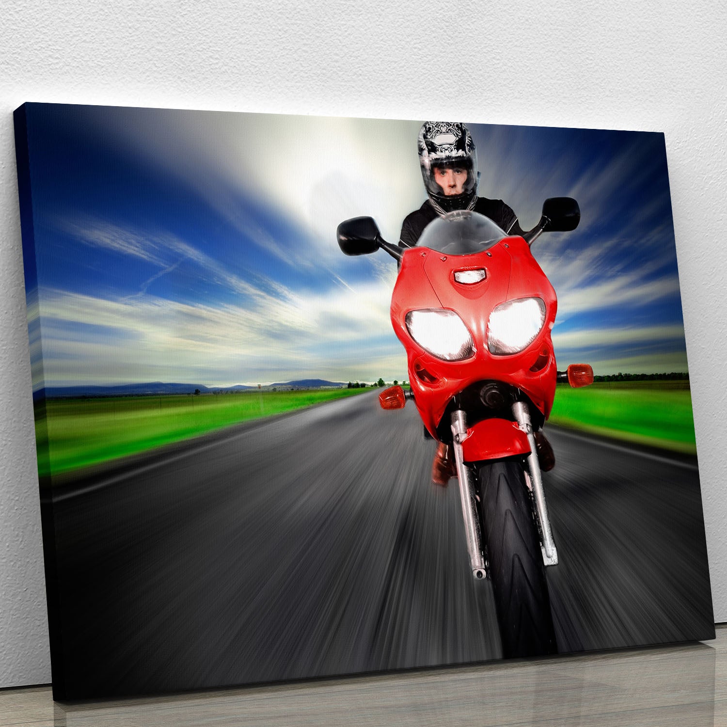 Fast Red Motorbike Canvas Print or Poster - Canvas Art Rocks - 1