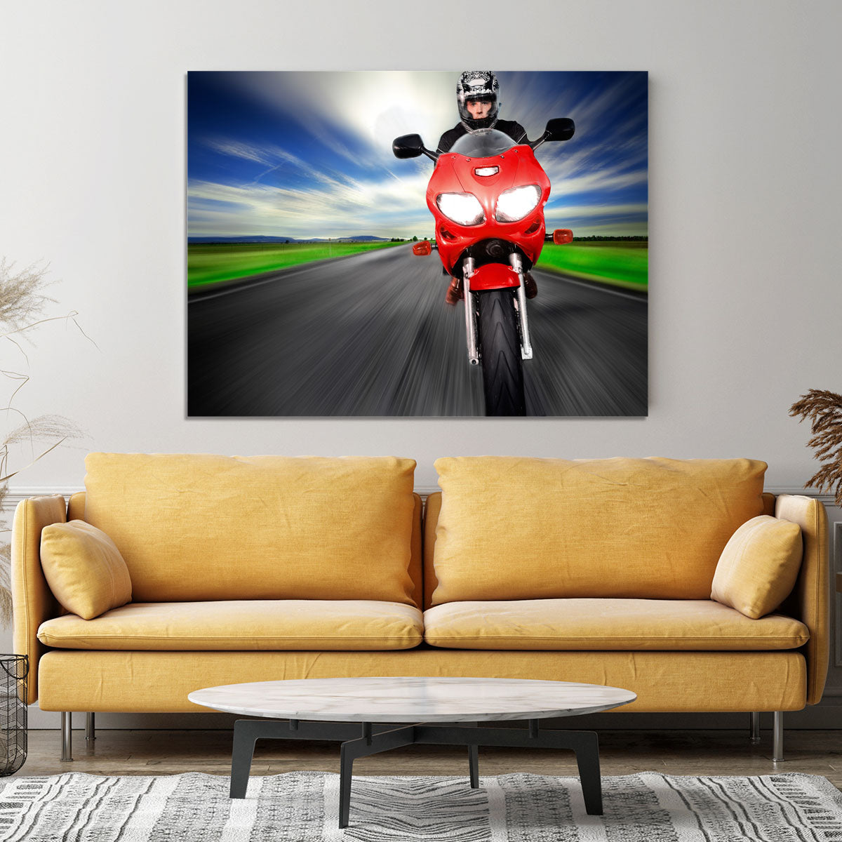 Fast Red Motorbike Canvas Print or Poster - Canvas Art Rocks - 4