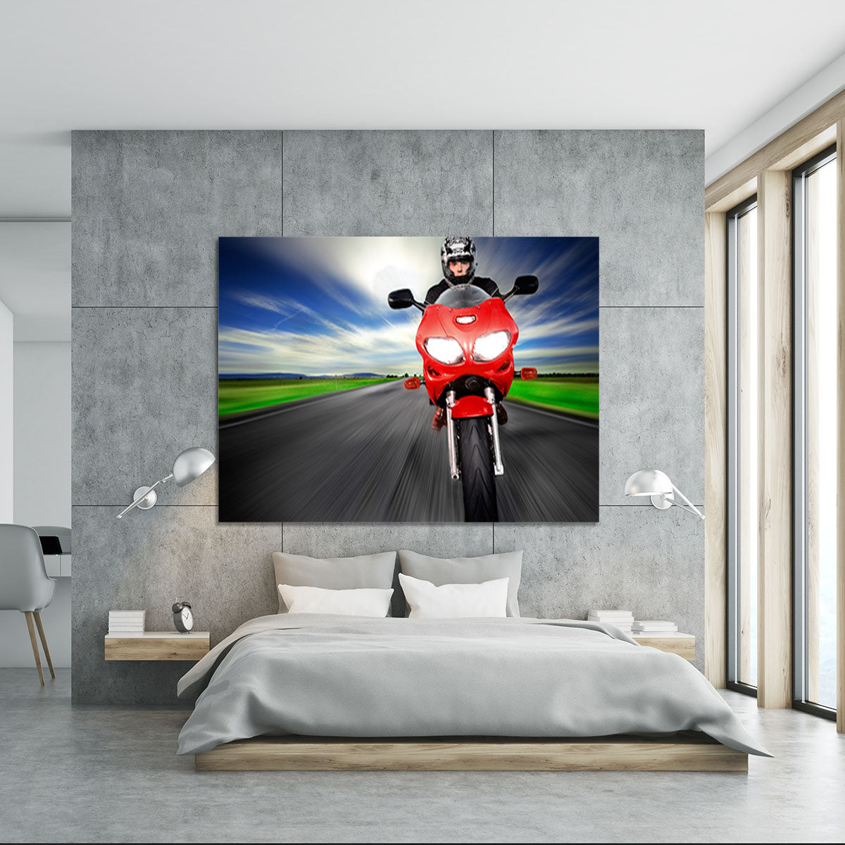 Fast Red Motorbike Canvas Print or Poster - Canvas Art Rocks - 5
