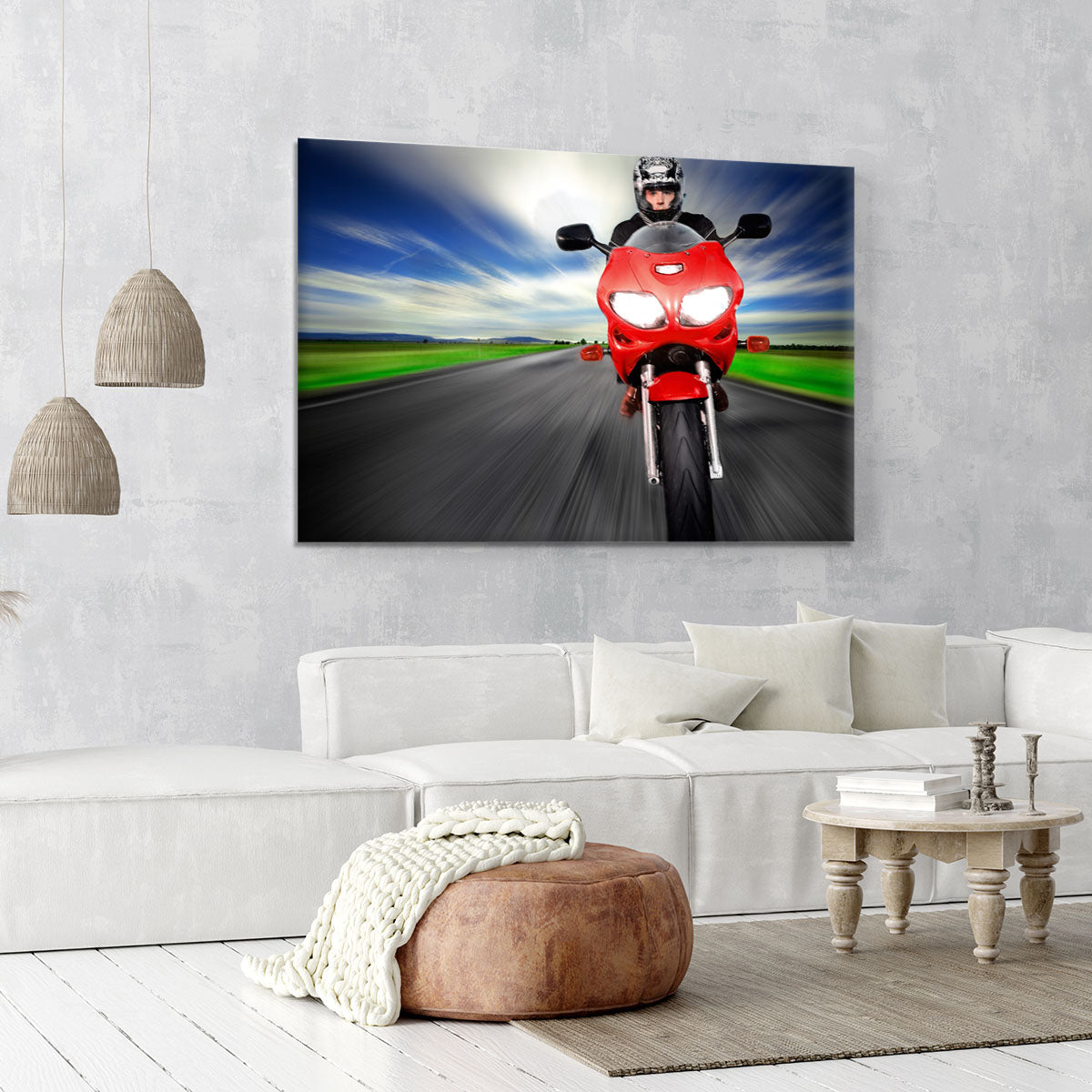Fast Red Motorbike Canvas Print or Poster - Canvas Art Rocks - 6