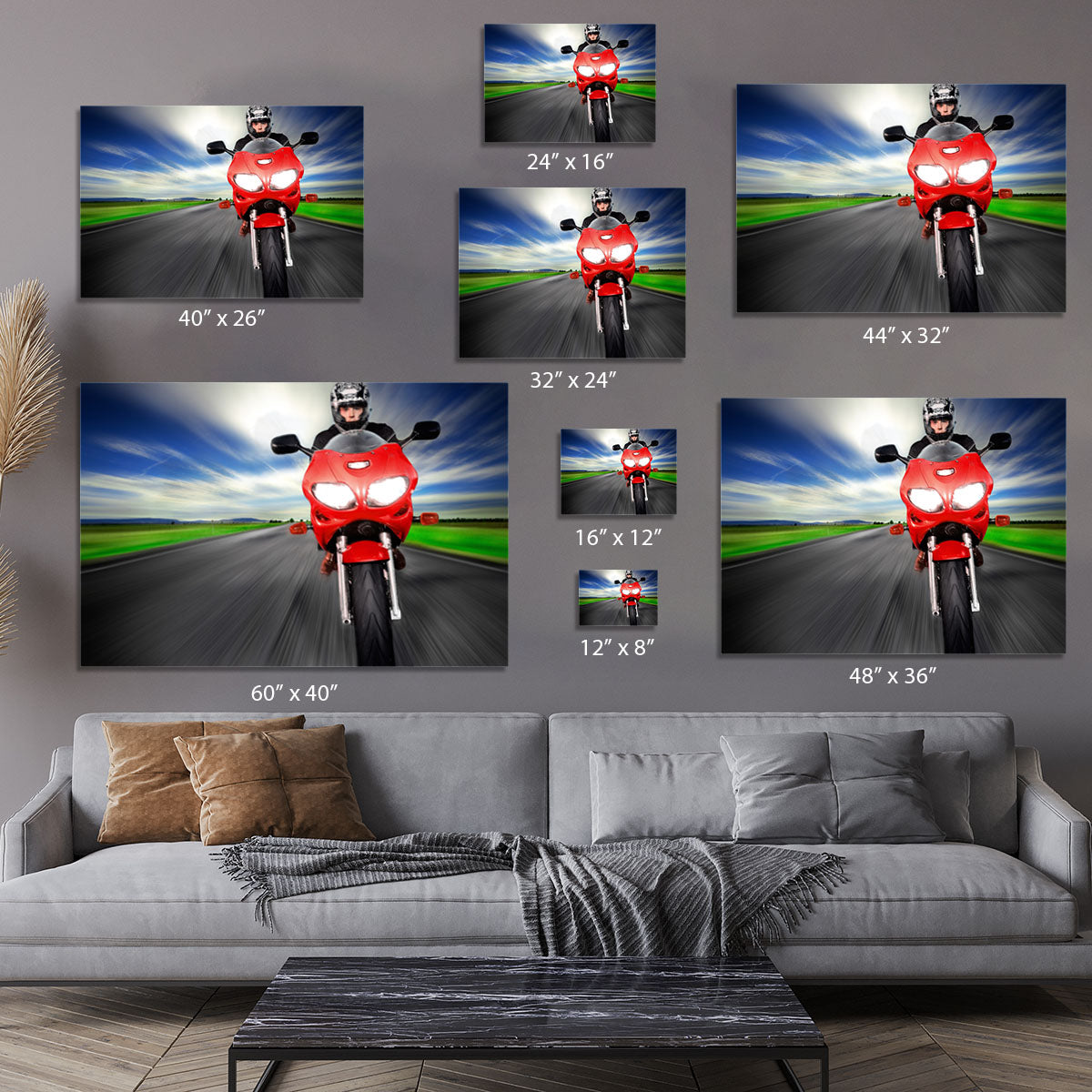 Fast Red Motorbike Canvas Print or Poster - Canvas Art Rocks - 7