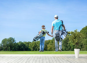 Father and son on golf course Wall Mural Wallpaper - Canvas Art Rocks - 4