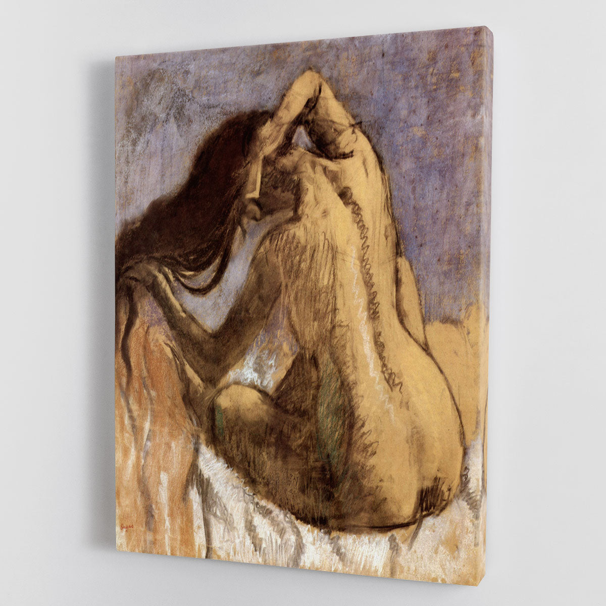 Female combing hair by Degas Canvas Print or Poster - Canvas Art Rocks - 1