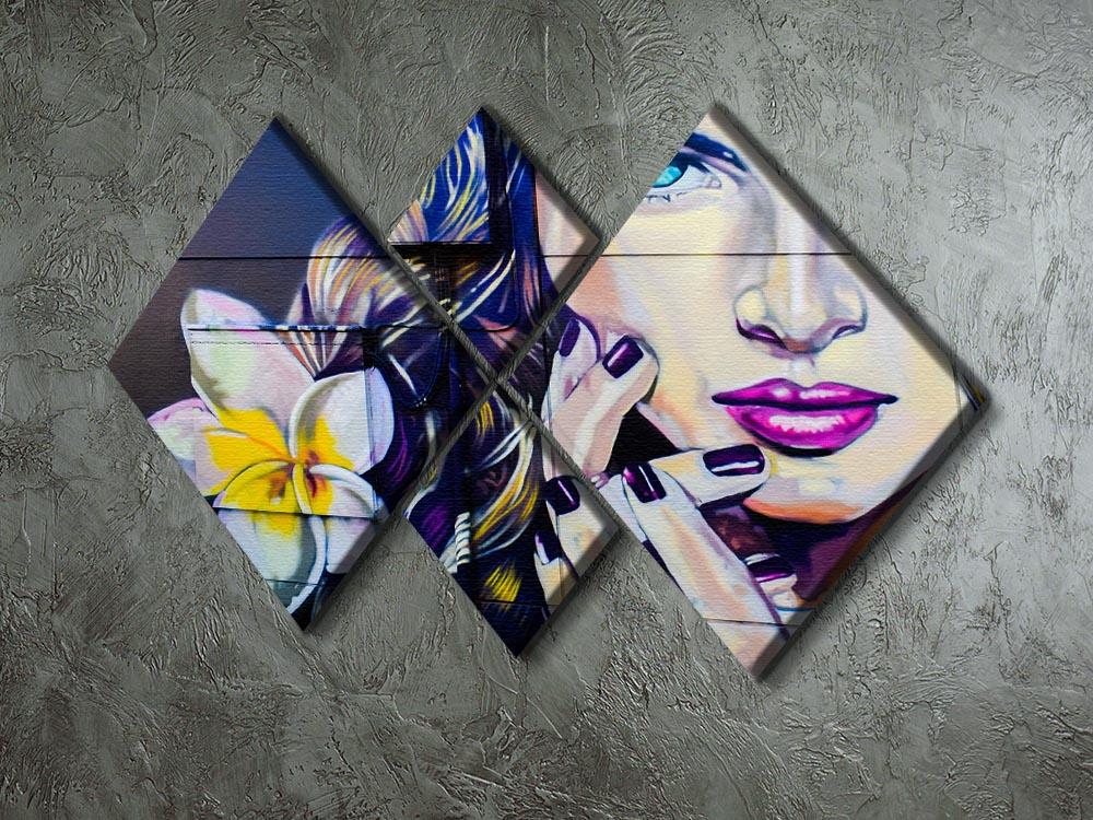 Femme Fatale Graffiti 4 Square Multi Panel Canvas - Canvas Art Rocks - 2
